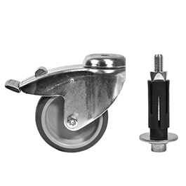 Zwenkwiel met rem en expander - 75mm diameter-D / 42,4 mm