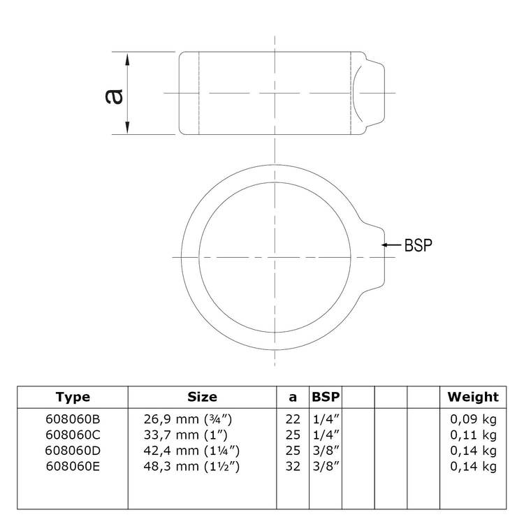 Doos Borgring-C / 33,7 mm (160 stuks)