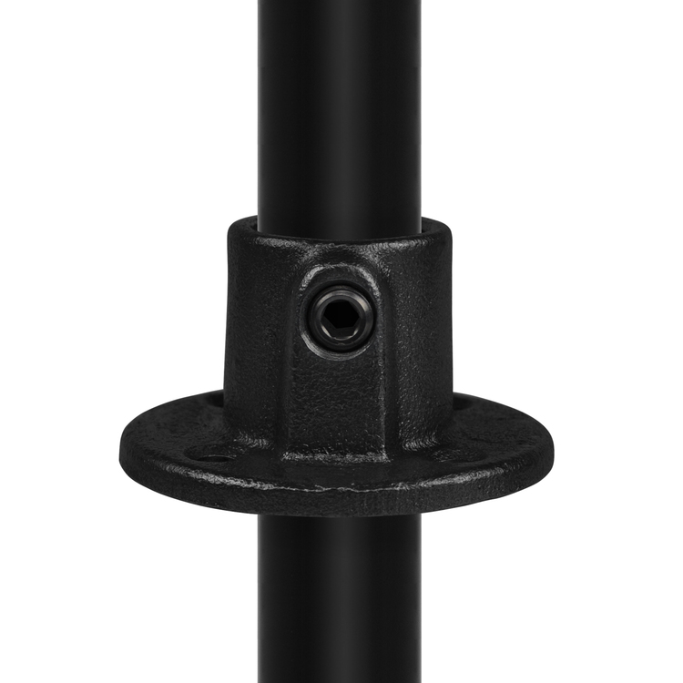 Doos Ronde voetplaat met doorloop – zwart - C / 33,7 mm