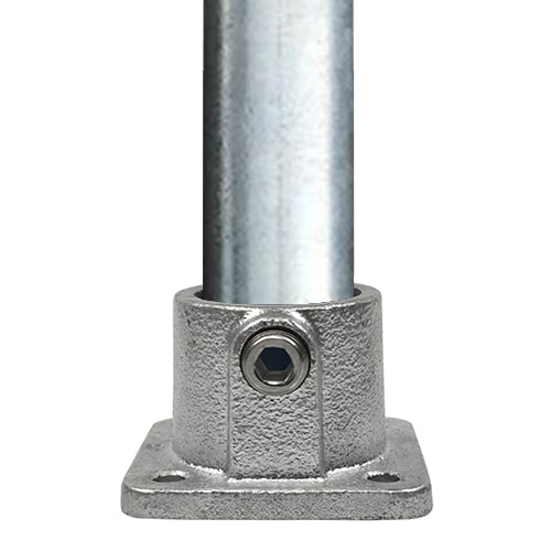 Buiskoppeling Vierkante voetplaat met doorloop-B / 26,9 mm