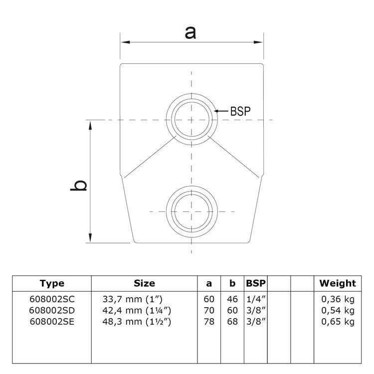 Buiskoppeling Kort T-stuk - variabele hoek 0° - 11°-C / 33,7 mm