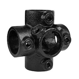 Buiskoppeling 4-weg kruisstuk - zwart-E / 48,3 mm